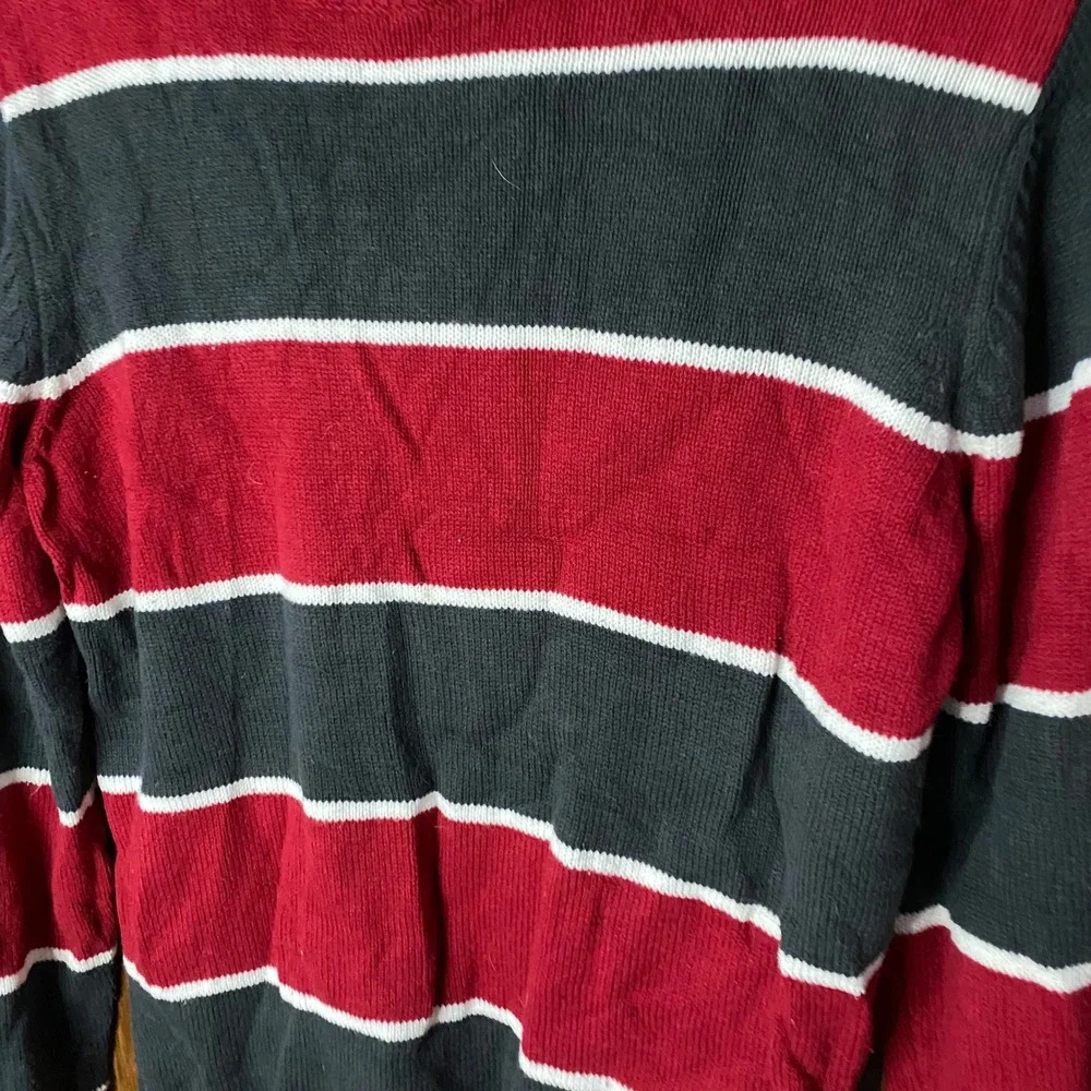 The‎ Children's Place Striped Sweater Kids XL 14 Red Grey Crewneck Knit 2439